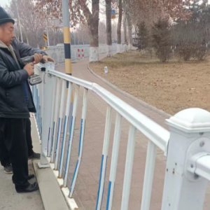 南村鎮(zhèn)更換受損護(hù)欄，保障出行安全
