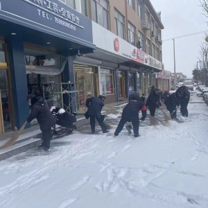 迎“寒”而上，南村中隊(duì)掃雪除冰維護(hù)良好鎮(zhèn)容秩序！