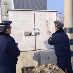蓼蘭中隊清理違法戶外廣告助推“十亂”整治